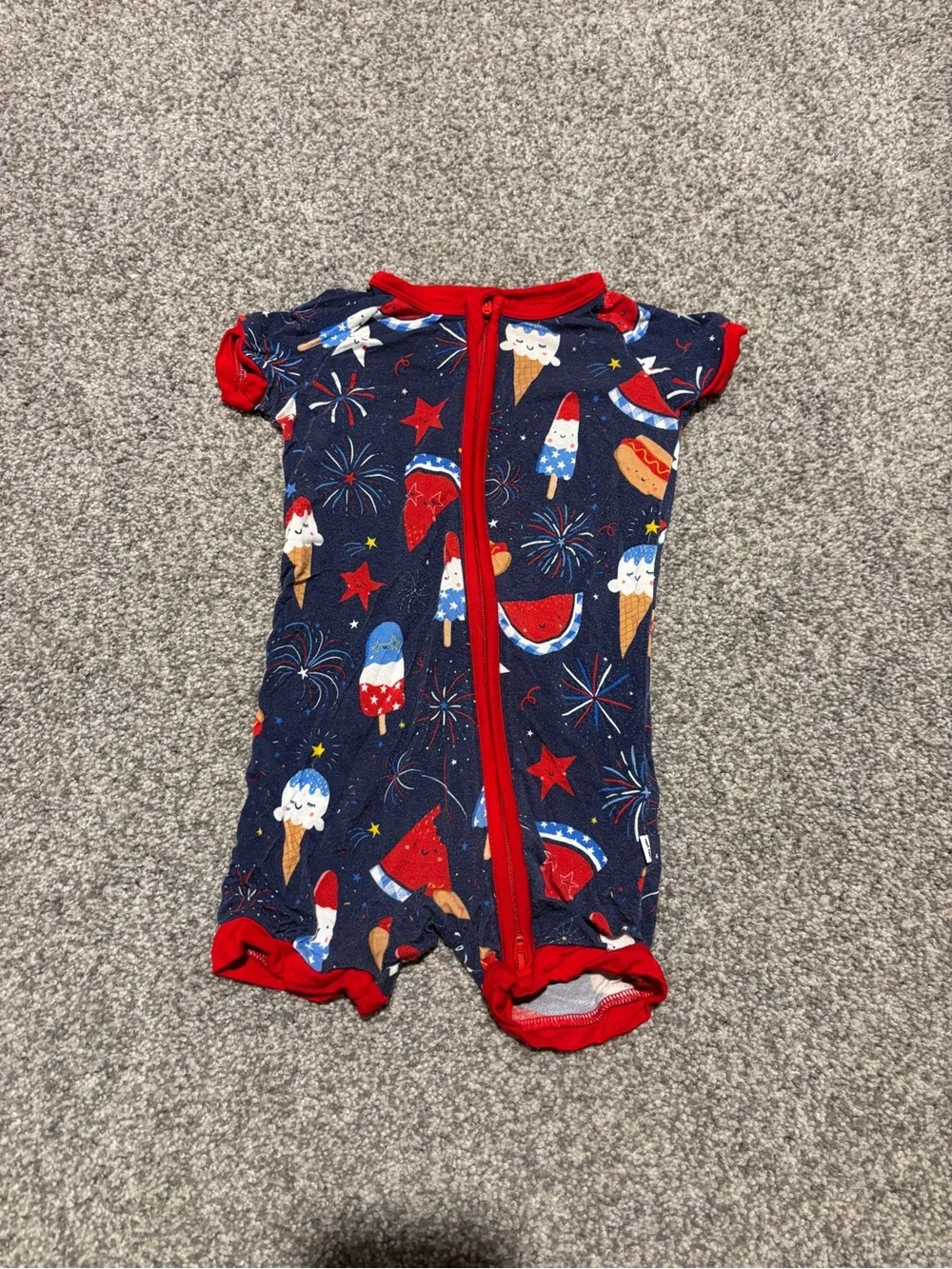 Little Sleepies - 4th of July Shorty Zippy (6-12 mo)